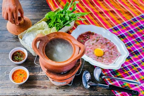 Premium Photo Soup With Pork Pot Hot Pot Thai Style