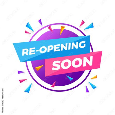 Opening Soon Sign Reopening Soon Grand Opening Soon Stock Vector