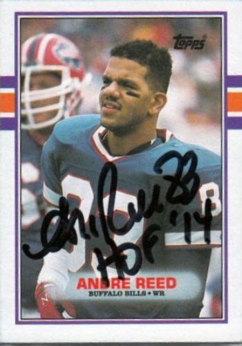 1989 Topps Andre Reed Football Autographed Trading Card Football