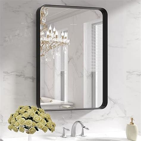 Amazon Loaao Black Metal Framed Bathroom Mirror For Wall X