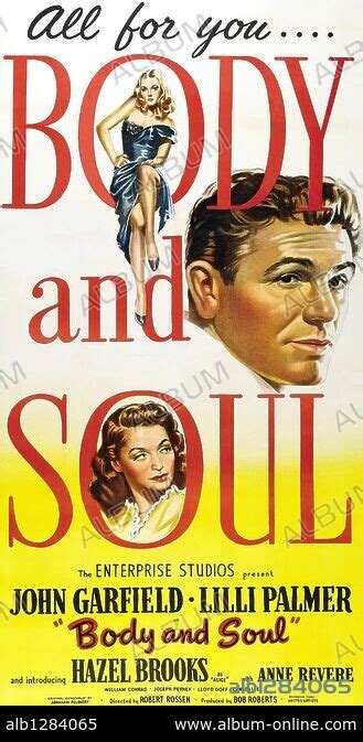 Poster of BODY AND SOUL, 1947, directed by ROBERT ROSSEN. Copyright ...