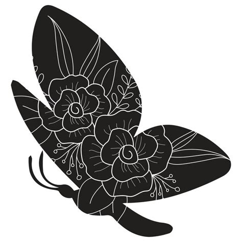 Flores Y Mariposa Dise O Svg Conjunto De Silueta De Mariposa Floral