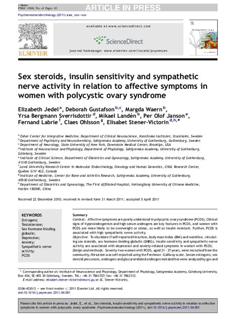 Pdf Sex Steroids Insulin Sensitivity And Sympathetic Nerve Activity