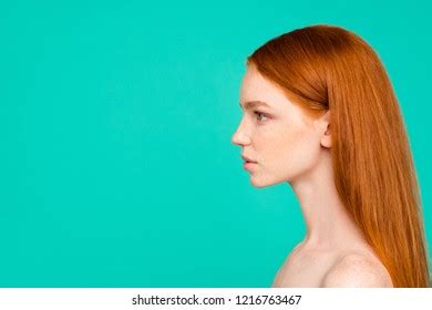 Profile Side View Nude Natural Redhaired Stock Photo Edit Now