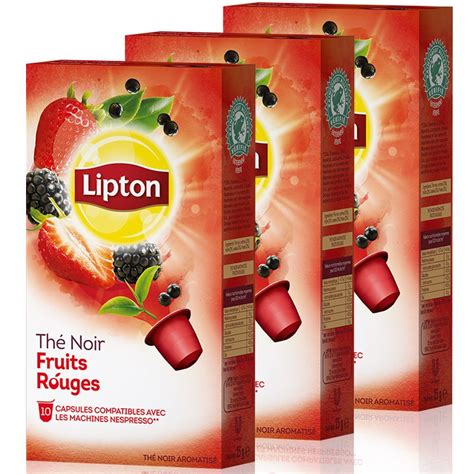 Capsule Nespresso Compatible Lipton Th Noir Fruits Rouges Boites