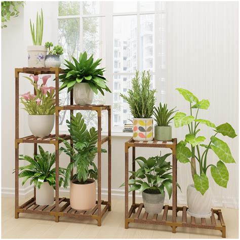 Buy Homkirt Stand Indoor Outdoor Shelf Corner Tall Stand Flower Stand