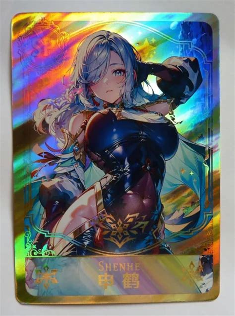 CARTE SEXY GIRL MANGA HOLO PRISM Waifu SP Genshin Impact Shenhe EUR 5