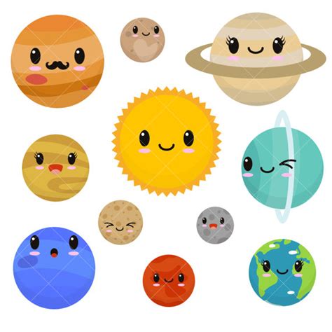 Planets Clipart Preview Kawaii Planets Cl Hdclipartall