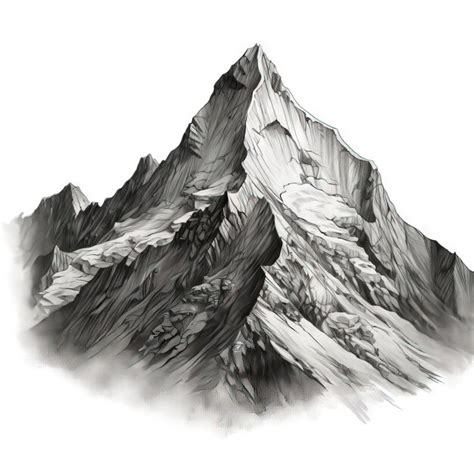 Premium Photo | Simple mountain drawings ai image generated on white ...