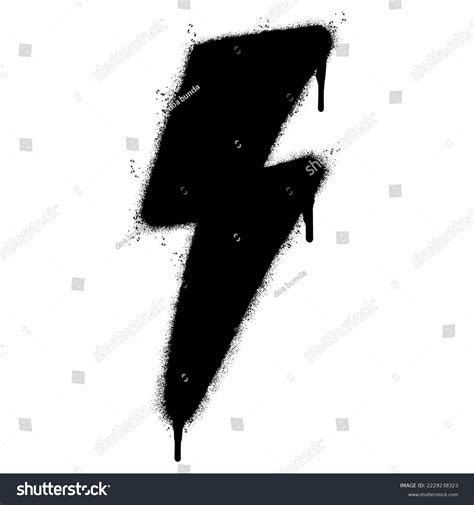 Spray Painted Graffiti Electric Lightning Bolt Stock Vector Royalty