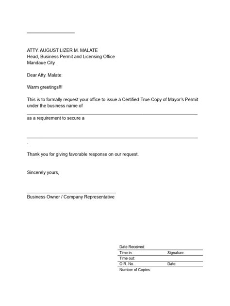 Certified True Copy Request Form Fillable Pdf