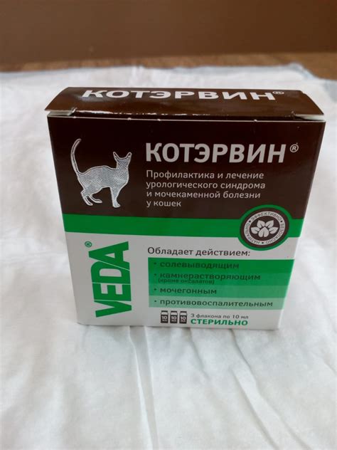 Котэрвин - эффективный препарат для котов при мочекаменной болезни