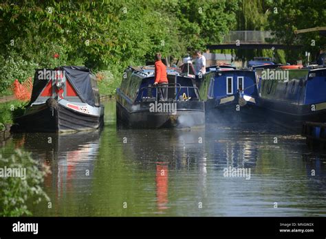 Narrowboats On The Oxford Canal As It Passes Through The Jericho Area