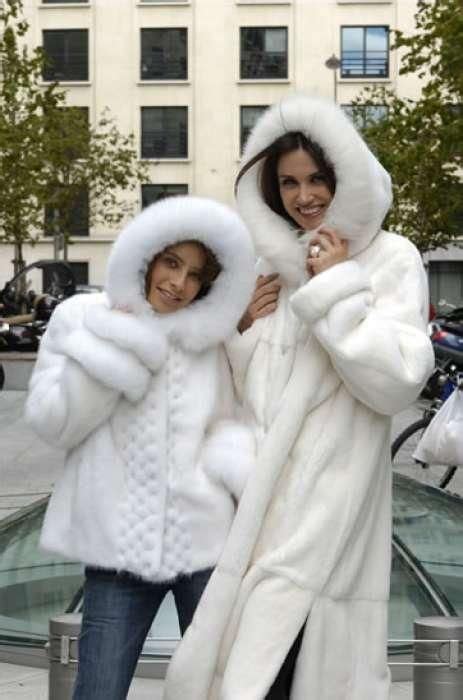 Hooded White Mink And Fox Fur Mom And Daughter Coats Mommy Daughter Fox