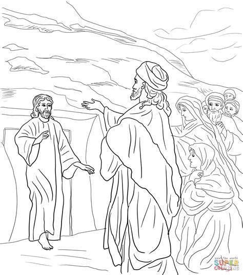 Jesus Raises Lazarus from the Dead coloring page | Free Printable ...