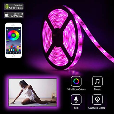 L8star Led Strip Lights 5m164ft Flexible Strip Light Smd 5050 Rgb With Bluetooth Controller