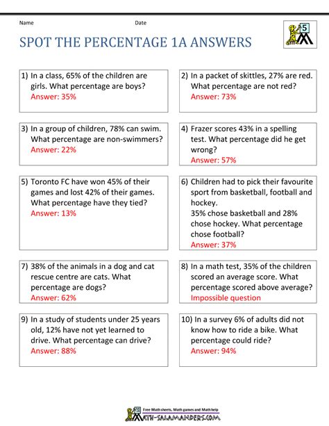 Percent Word Problems Worksheets With Answers Interactive Practice Sheets