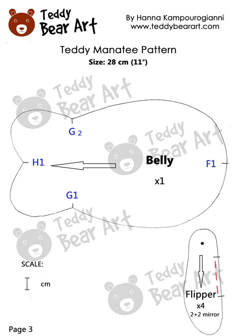 Making Waves: Plush Manatee Sewing Pattern - Teddy Bear Art