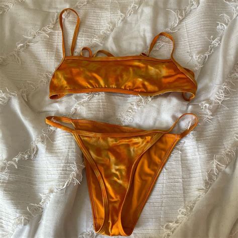 Orange La Hearts Tie Dye Bikini Bikini Lahearts Depop