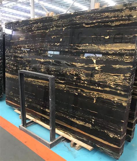 Marble Slabs Stone Slabs China Origin Portoro Black Marble Slab