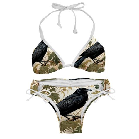 Crow Detachable Sponge Adjustable Strap Bikini Set Two Pack Swim Suits Ideal For All Your