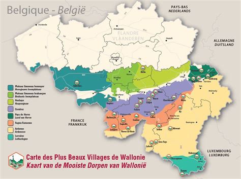 Carte Des Plus Beaux Villages De Wallonie Duitsland Frankrijk België