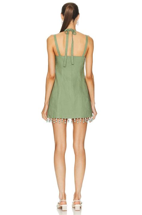 Simkhai Lora Mini Dress In Green Verde Editorialist