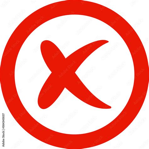 Check Mark Red X Button For Vote No In Circle Red Cross Mark Icons