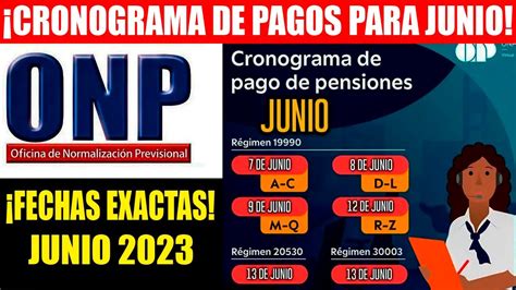 Lo Ultimo Onp Nuevo Cronograma De Pago Para Junio Fechas