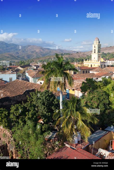 Aerial View Of Trinidad With Lucha Contra Bandidos Cuba Stock Photo