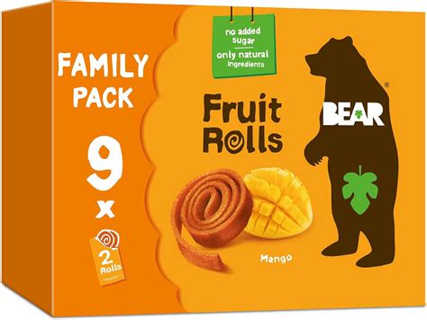 Bear Fruit Rolls Mango 100 Natural Ingredients No Added Sugar Healthy School And Lunch