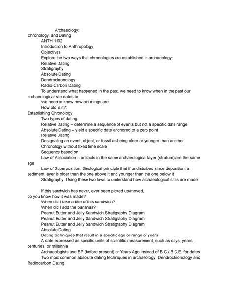 41 Notes Archaeology Chronology And Dating ANTH 1102 Introduction