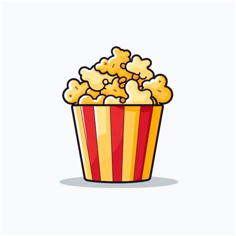 Premium Vector | A popcorn bucket filled with lots of popcorn