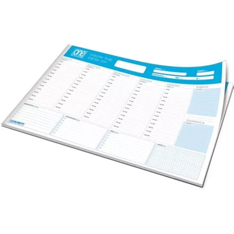 BLOCCO DA TAVOLO Settimanale Planner A3 60 Fogli One Color Blasetti