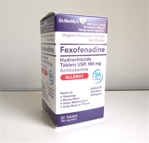 Dr Reddys Fexofenadine Hydrochloride 180mg Antihistamine Tablets 30