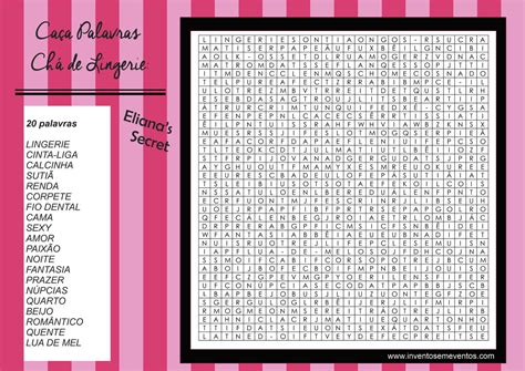 Kit de Brincadeiras Chá de Lingerie Victoria Secret no Elo7 Inventos em Eventos 195F182