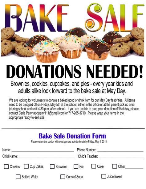 Bake Sale Flyer With Delicious Cupcakes And Muffins