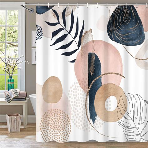 Defouliao Abstract Mid Century Boho Shower Curtain For