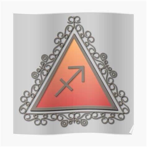 Sagittarius Fire Sign Filigree Astrology Zodiac Symbol Poster For