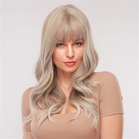 
2025 VS Grey Mixed with Light Brown Wig VS Loose Wave Wig No Parting with Fringes
