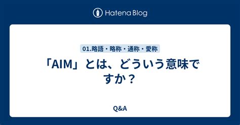 
AIM とは？
