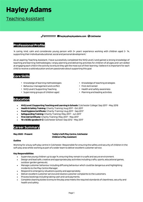
Headline: Enhance Your Teaching Assistant Career with a Standout Resume