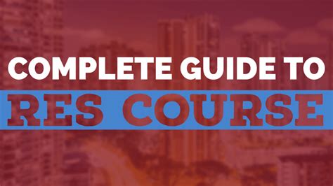 
The Ultimate Guide to RES Course in Singapore: Unleashing Your Potential in Real Estate**