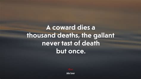 "A coward dies a thousand times before his death, but the valiant taste death but once"