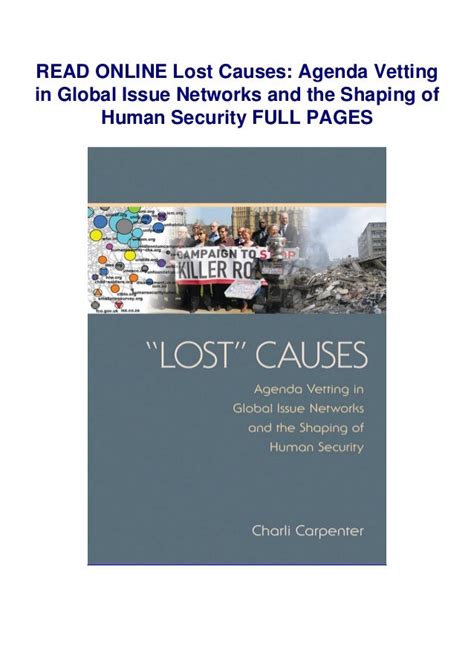 "Lost" Causes Agenda Vetting in Global Issue Networks and the Shap Doc