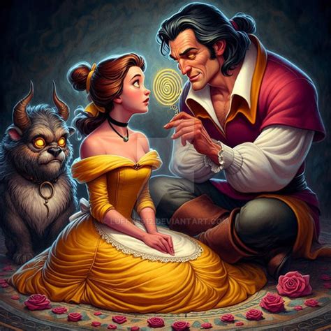 **Belle Hypnotized by Gaston in Disney's Beauty and the Beast**