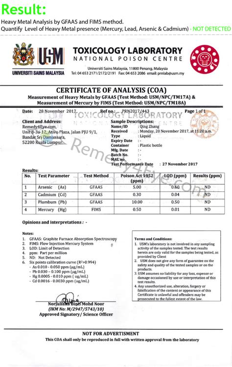 **Certificate of Analysis (CoA) in Singapore: A Comprehensive Guide**