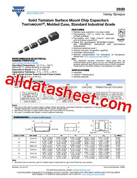 **Features of 293D106X0016B2TE3**