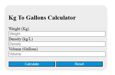 **How to measure gal in kg**