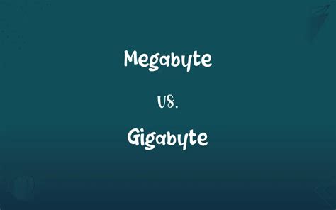 **Megabyte vs. Gigabyte Chart: Understand the Difference at a Glance**